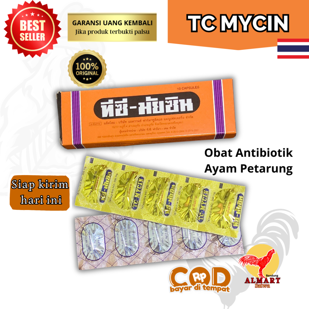 TC Mycin Impor Thailand Obat Ayam Sakit Infeksi Goham Sariawan Ngorok