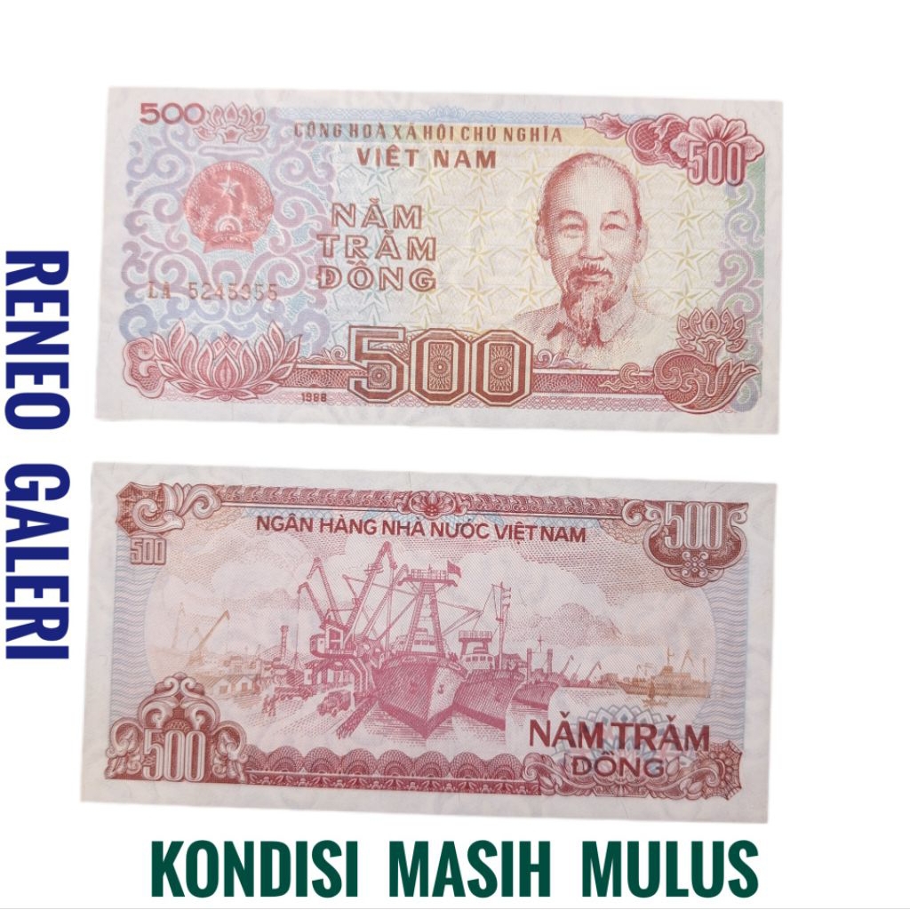 Mulus 500 Dong Vietnam Tahun 1988 Uang Kuno Asing Luar Negeri Gress Asli Original