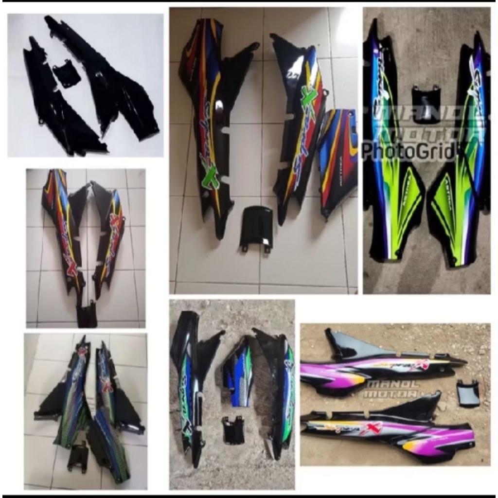Cover Body Kap Bodi Kanan Kiri Set Striping Sticker Supra X Lama supra Fit Lama