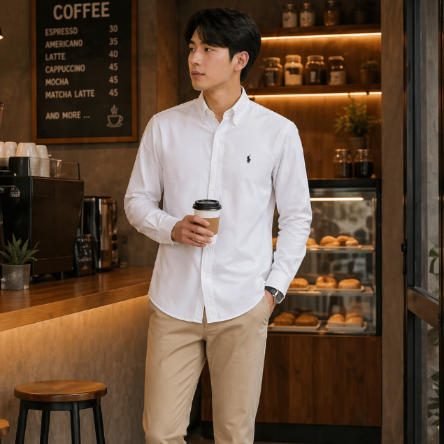 Kemeja Pria Polo Ralph Lauren Lengan Panjang Katun Oxford Premium
