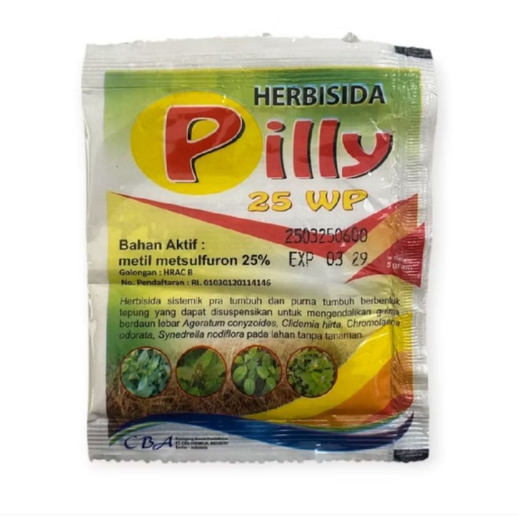 Herbisida Pilly 25 WP 5gr Racun Rumput Nilam, Pohon dan Rumput Padi sawah
