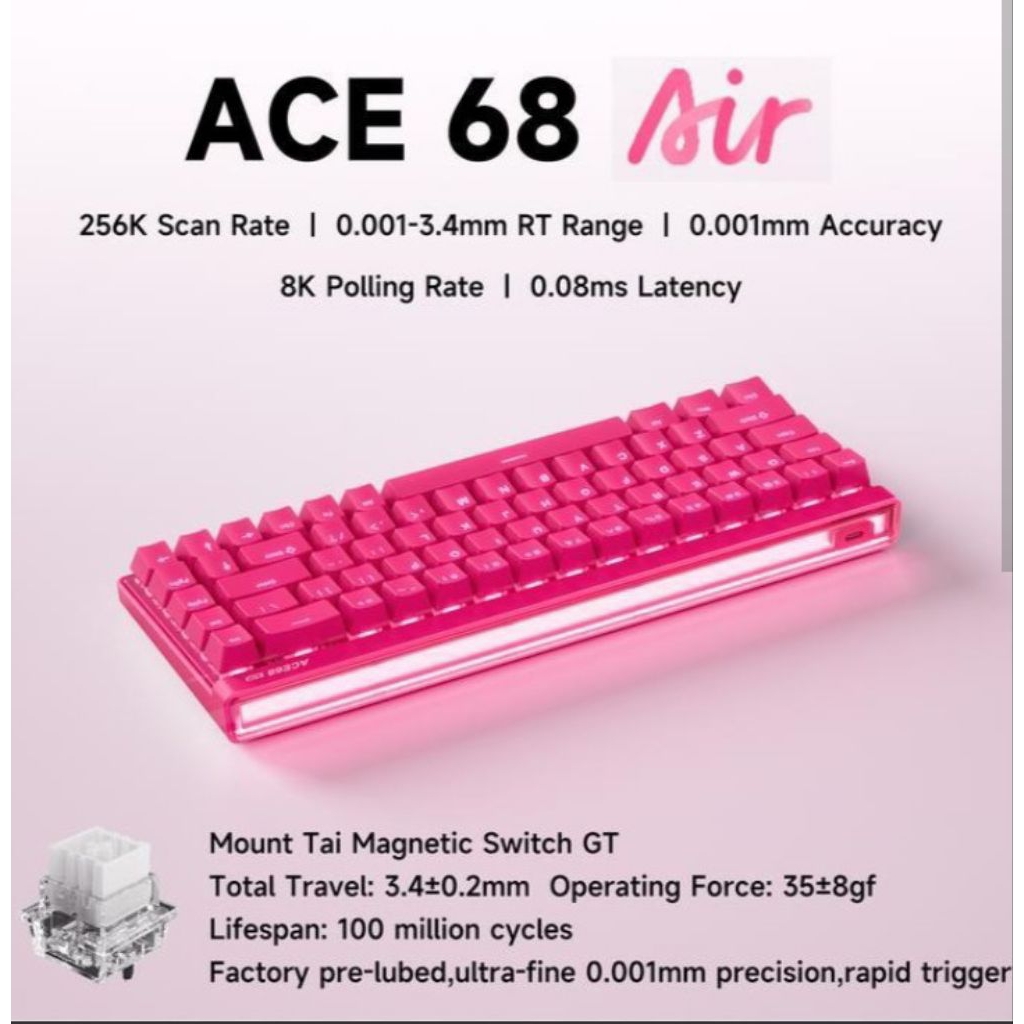 MCHOSE Ace 68 Air Hall Effect Magnetic Switch Gaming Keyboard