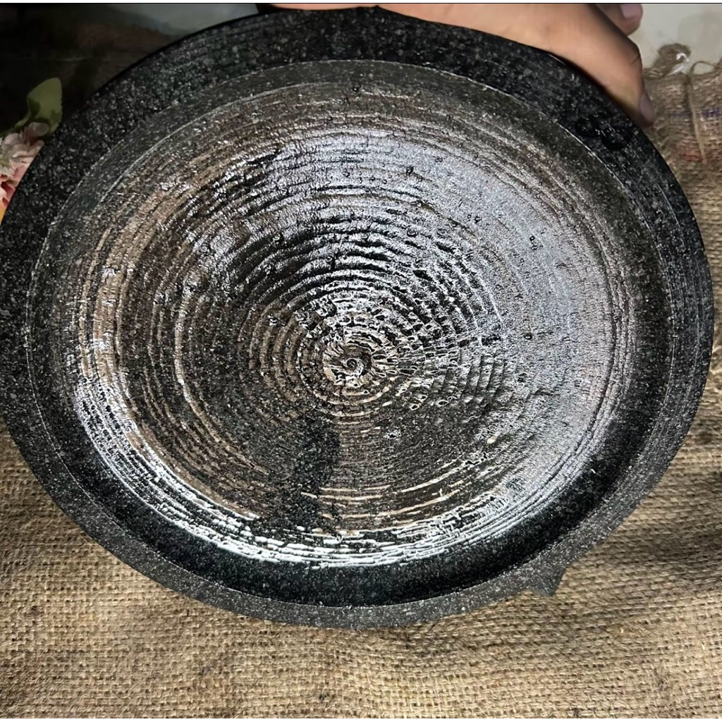 cobek Batu Asli ukuran Besar Tanpa Ulekan
