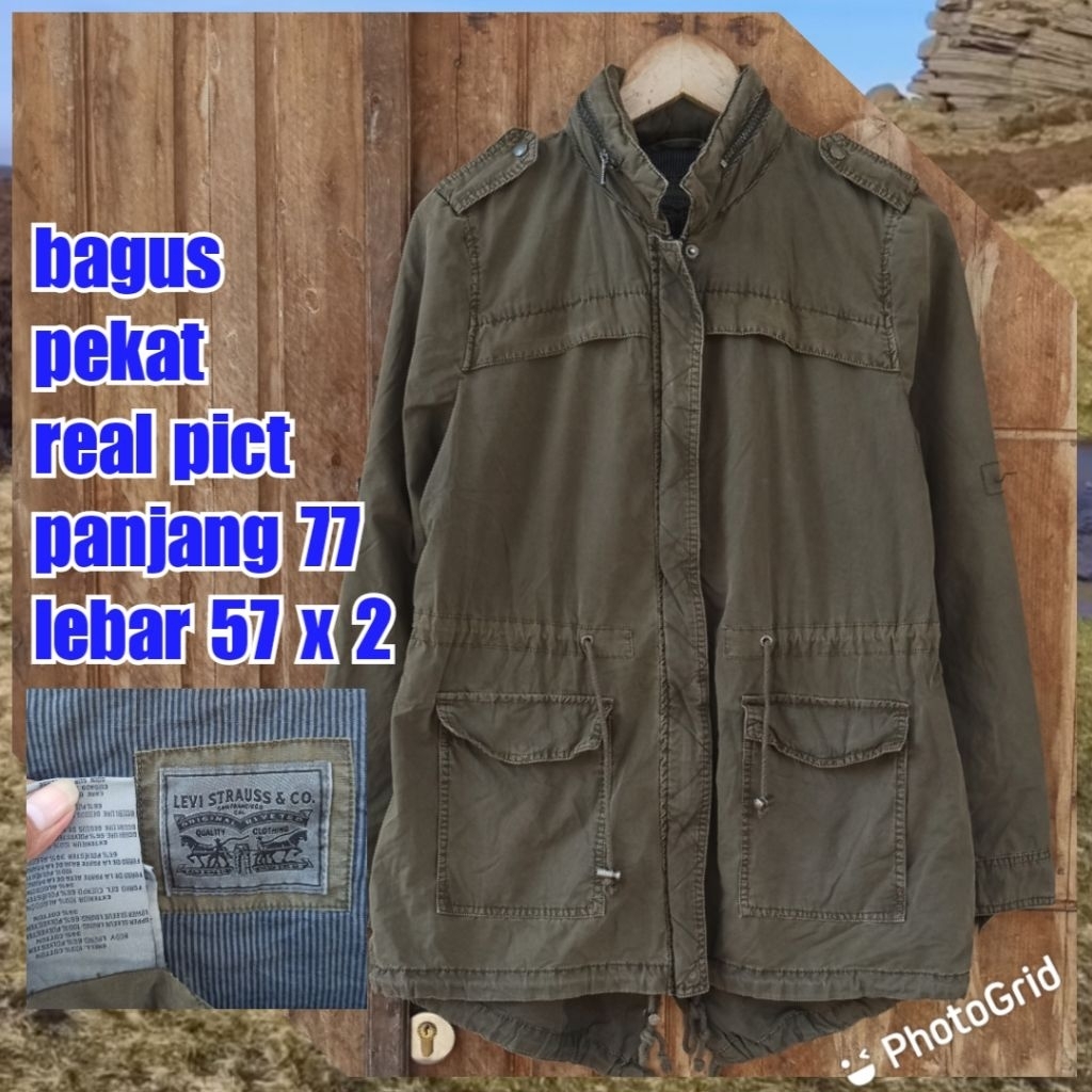 jaket parka army military gren hijau
