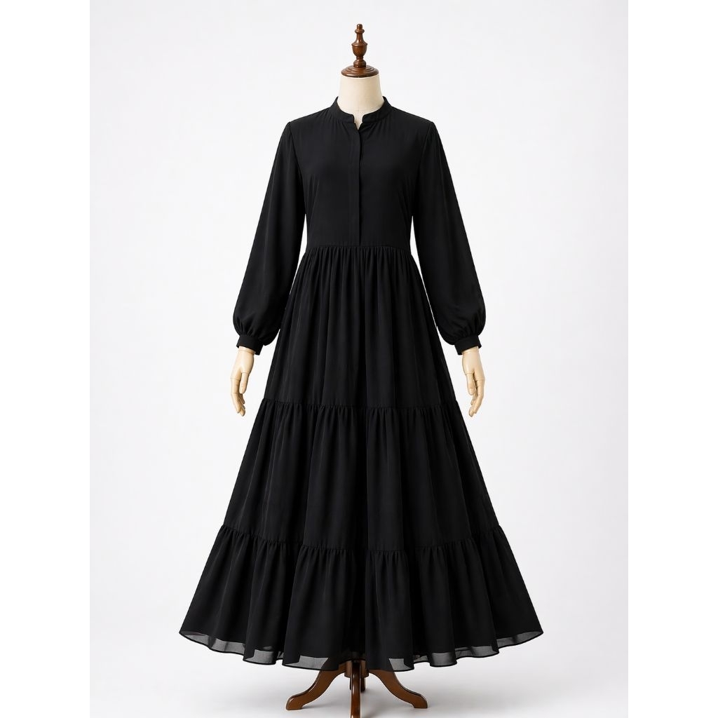 GAMIS SIFON CERUTY  PAYUNG JUMBO Ld 110  Busui Friendly  Hitam Mewah premium