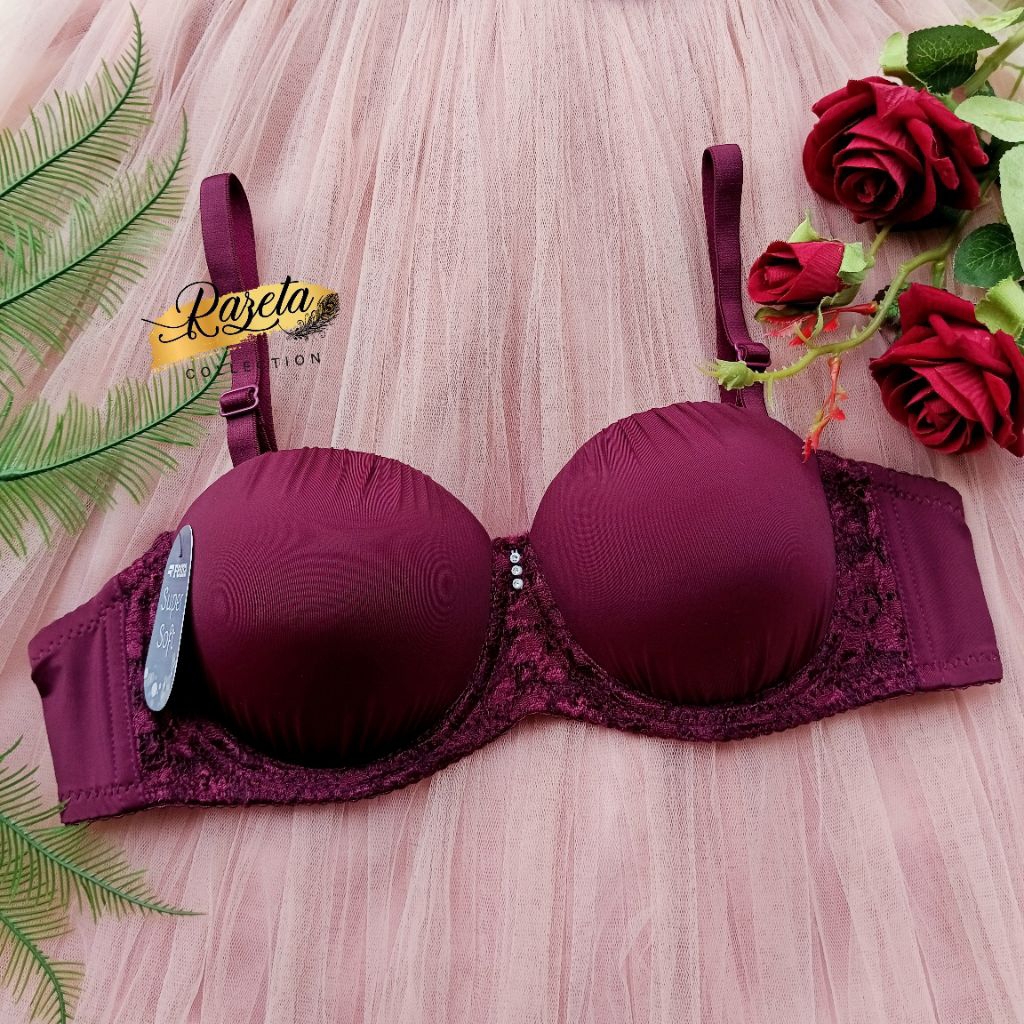 BRA BH WANITA PAKAI KAWAT CUP A KECIL BUSA TEBAL SIZE 34-38