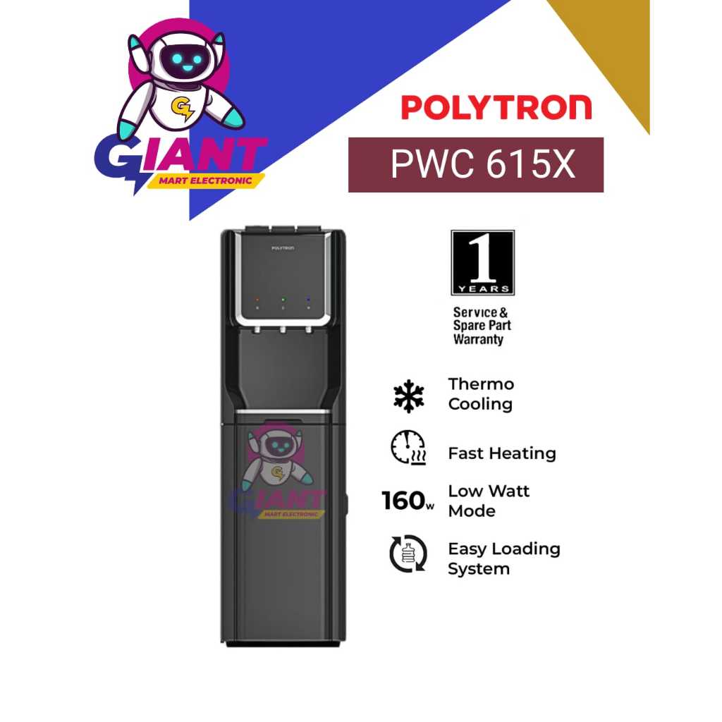 DISPENSER GALON BAWAH POLYTRON PWC 615X / PWC615X / PWC-615X KOMPRESOR