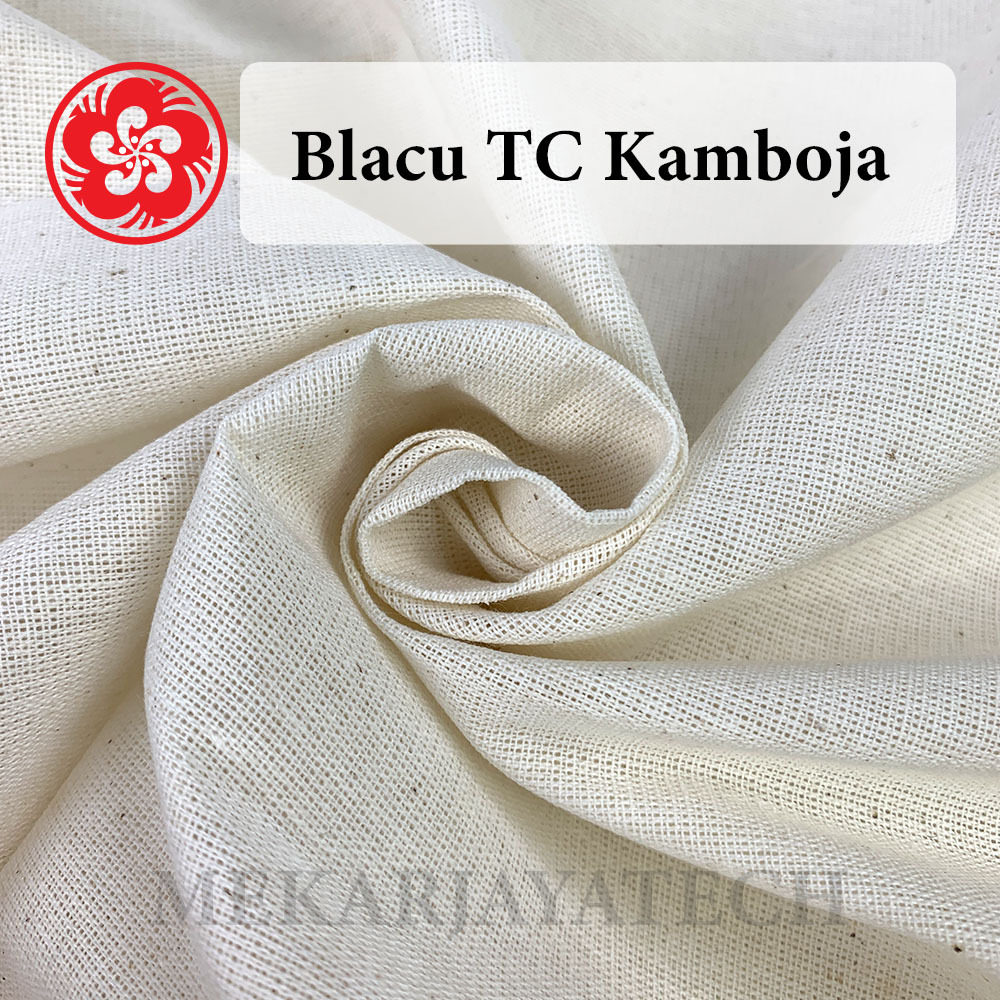 Kain Blacu TC Cap Kamboja 150cm Katun Polyester Cocok Totebag Souvenir Craft