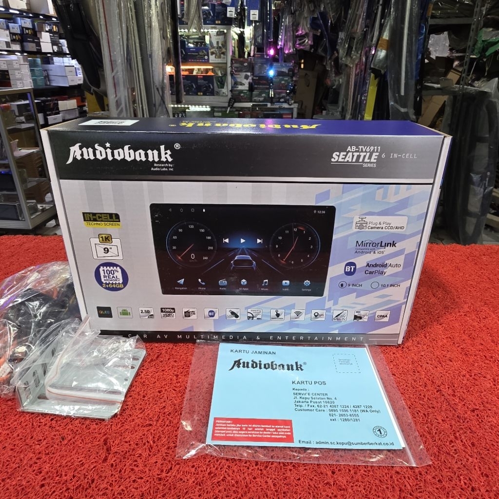 Head Unit Android AUDIOBANK AB-TV6911 SEATTLE SERIES 6 RAM 2GB ROM 64GB QLED 9 in