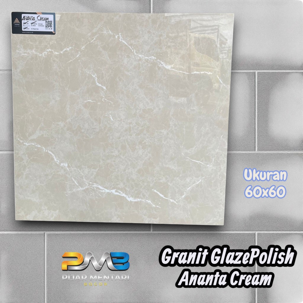 Granit Glazepolish Lantai Dinding ANANTA CREAM 60x60 ARNA