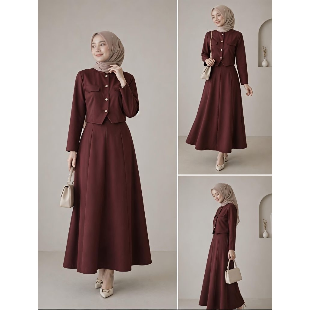 Viola set rok / setelan rok muslim wanita / one set rok