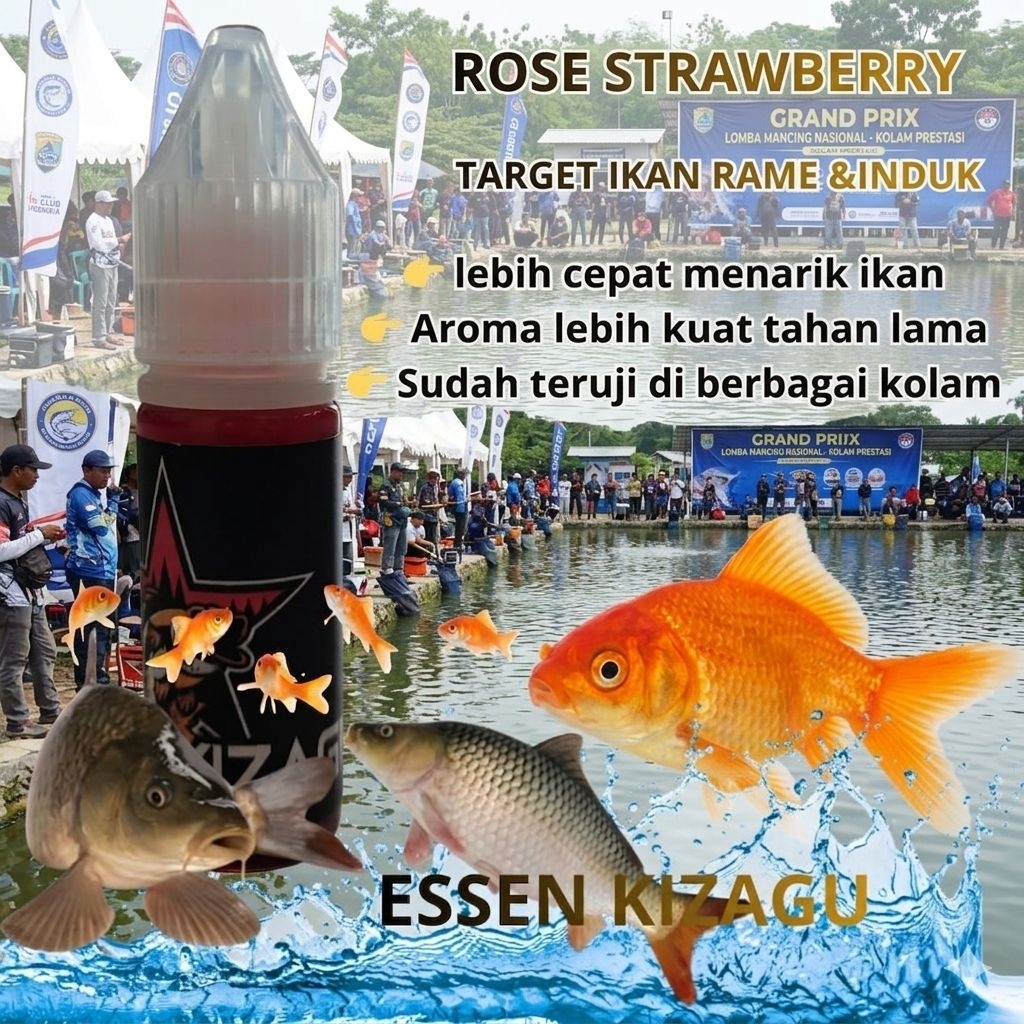 Essen oplosan ikan mas rose strawberry 15ml Essen oplosan