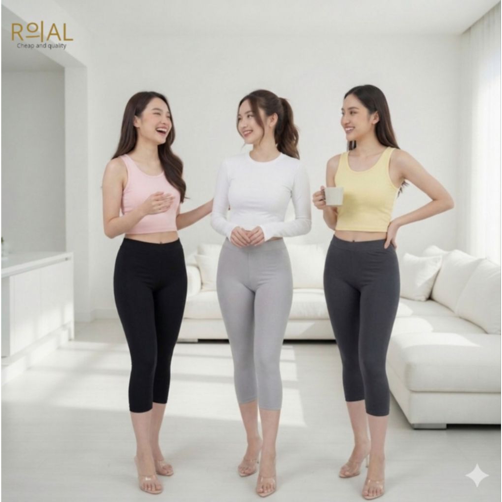PAKET 3 PCS Legging 7/8 Kaos Rayon Legging Pendek Wanita Bahan kaos Legging 7/8 wanita Legging Murah