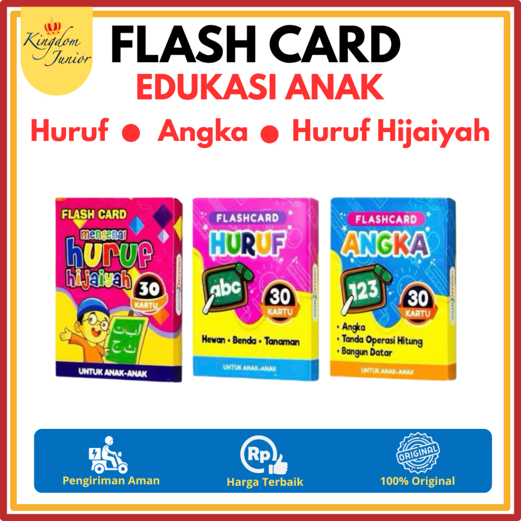 Flash Card Bilingual | Flash Card Edukasi Anak 2 Bahasa | Flash Card Angka / Huruf / Huruf Hijaiyah