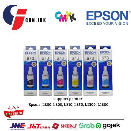 TINTA EPSON 673 ORIGINAL Epson L800 - Epson L805 - Epson L850 - Epson L1800