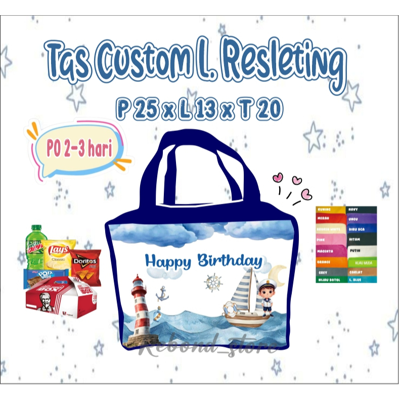 Tas Ulang Tahun/Tas souvenir custom/Tas ulang tahun custom murah/Tas Souvenir Ulang Tahun Custom Res