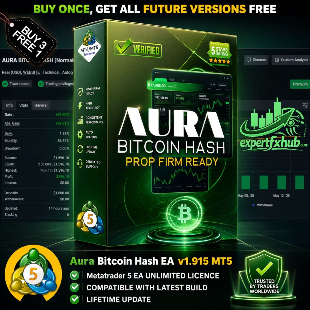 v1.915 aura bitcoin hash algo trading bot MT5, mql5 Expert advisor untuk trading crypto BTC
