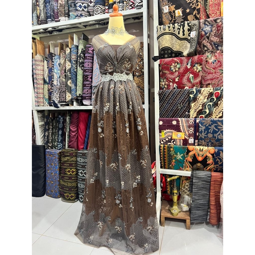 Kain Brokat Tile Bordir Premium Mewah