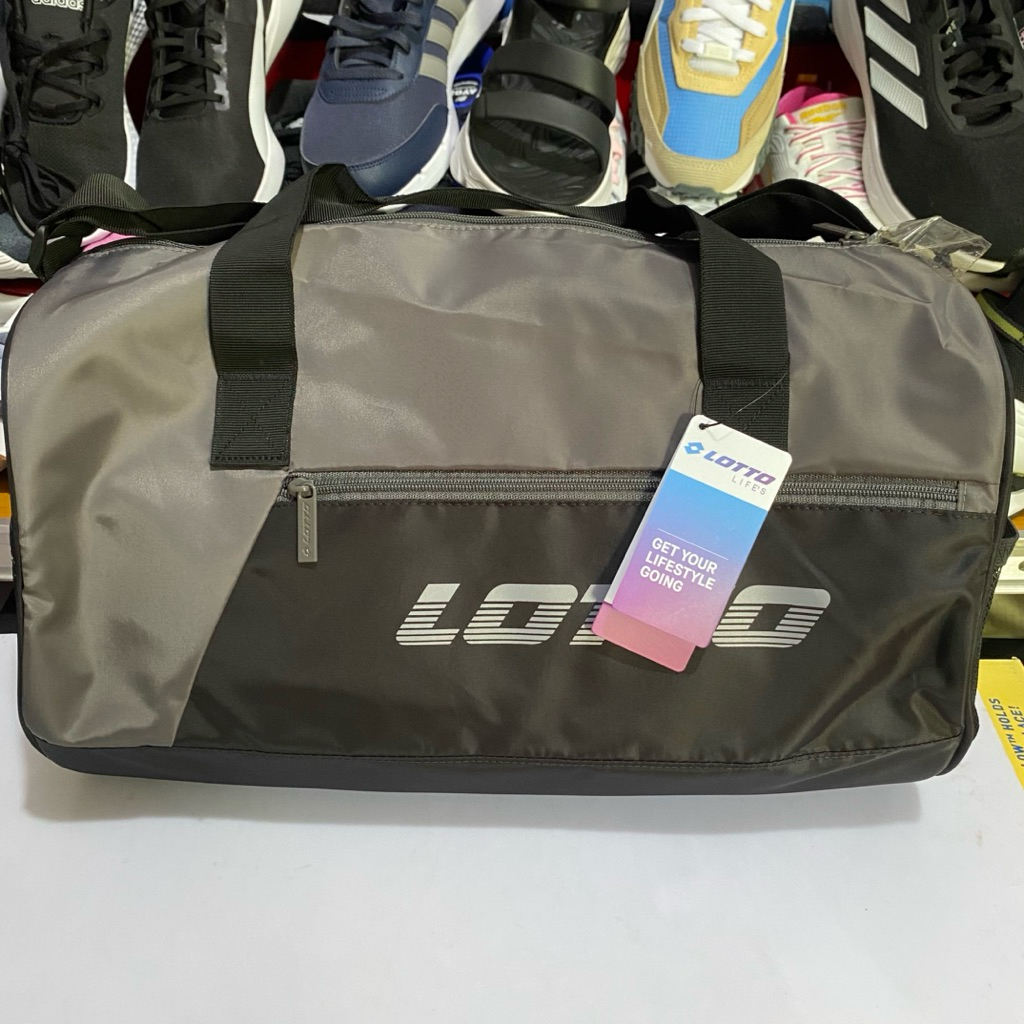 Tas Gym Duffle Travel Bag Lotto  Grey Black