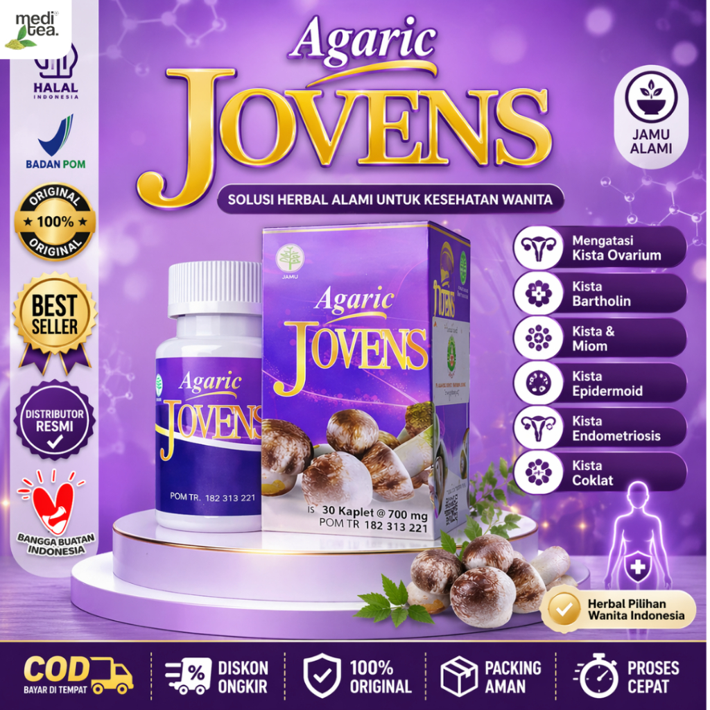 AGARIC Jovens - Obat Herbal Kista Miom Kanker Tumor Jamur Dewa - 30 Kaplet
