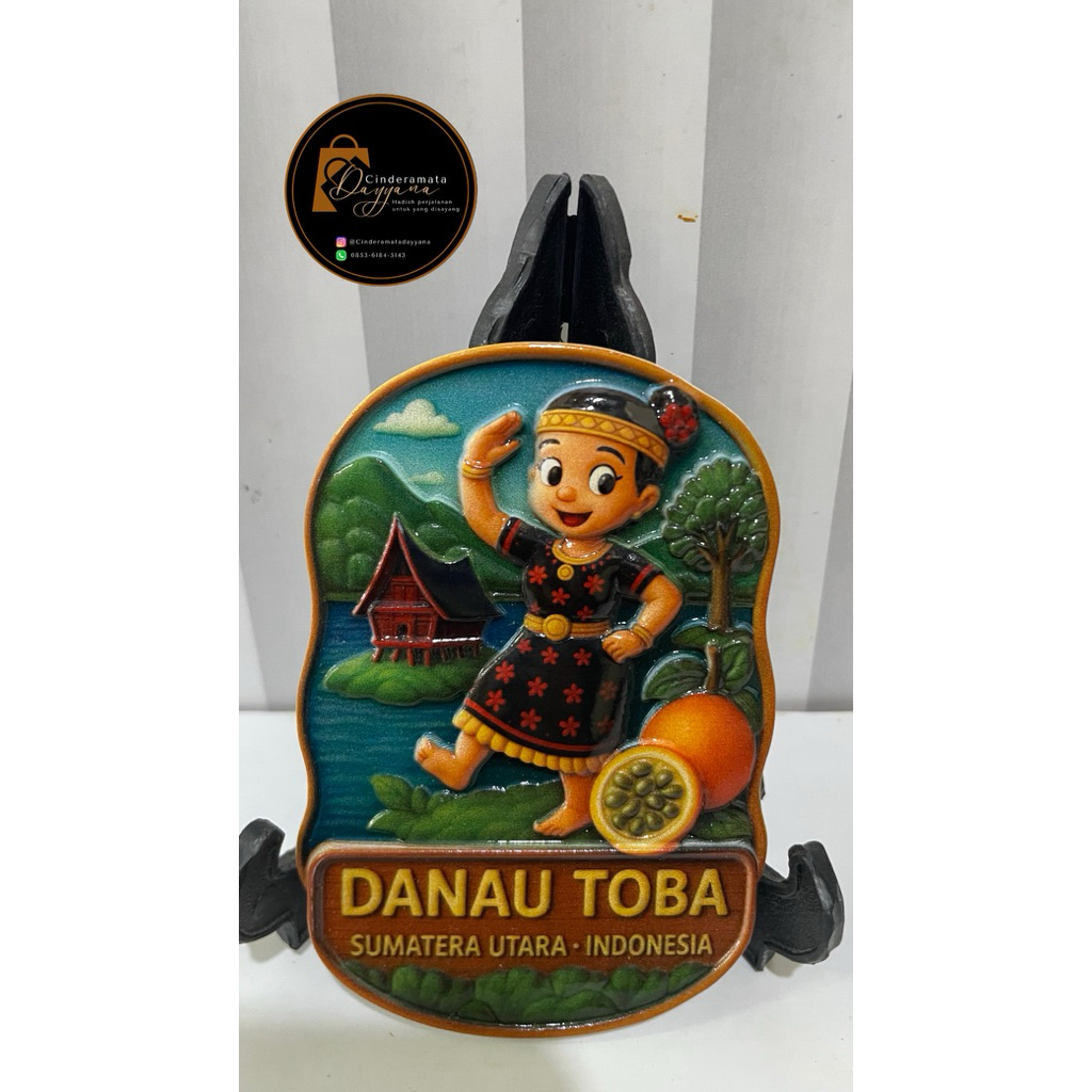TEMPELAN KULKAS FRIDGE MAGNET KERAMIK LAKE TOBA MEDAN SUMATERA UTARA