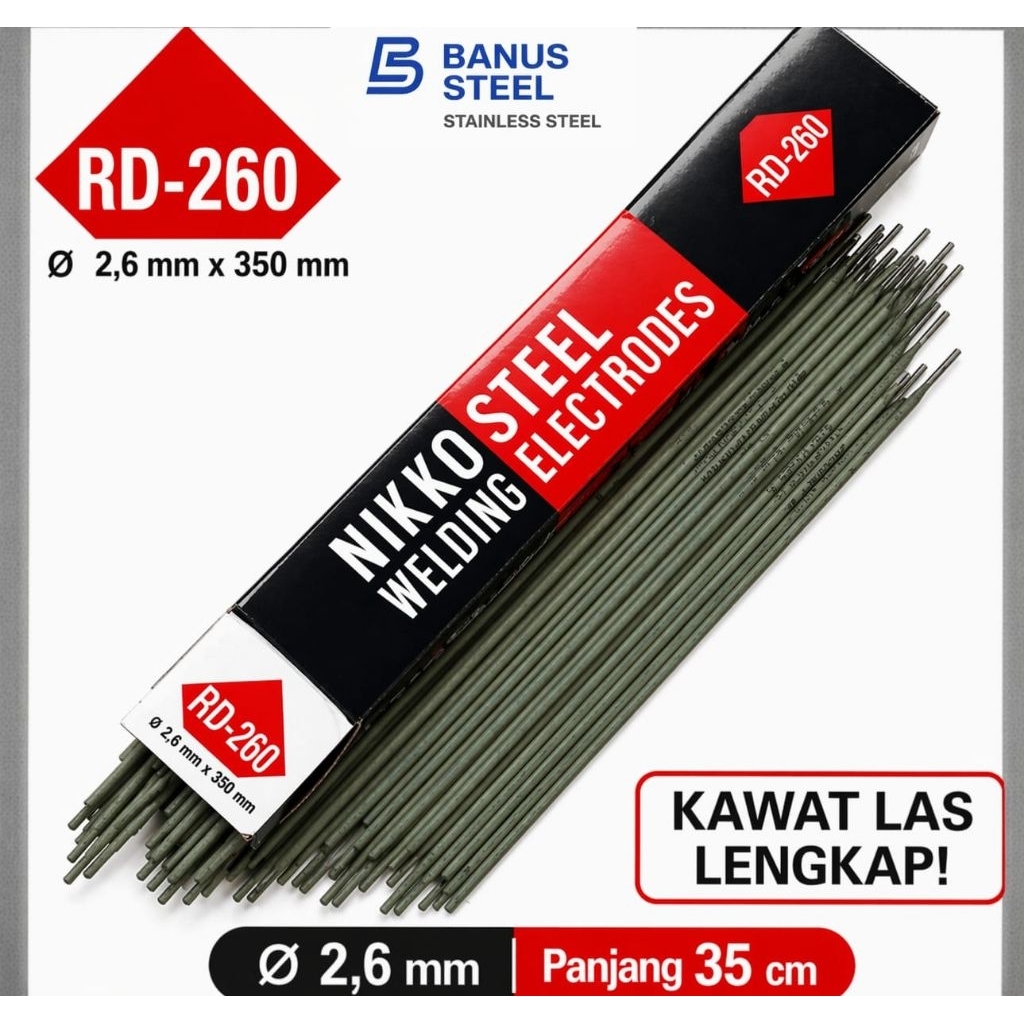 Kawat las 2,6 mm Nikko Steel kawat las listrik kawat las besi kawat las cantum per KG