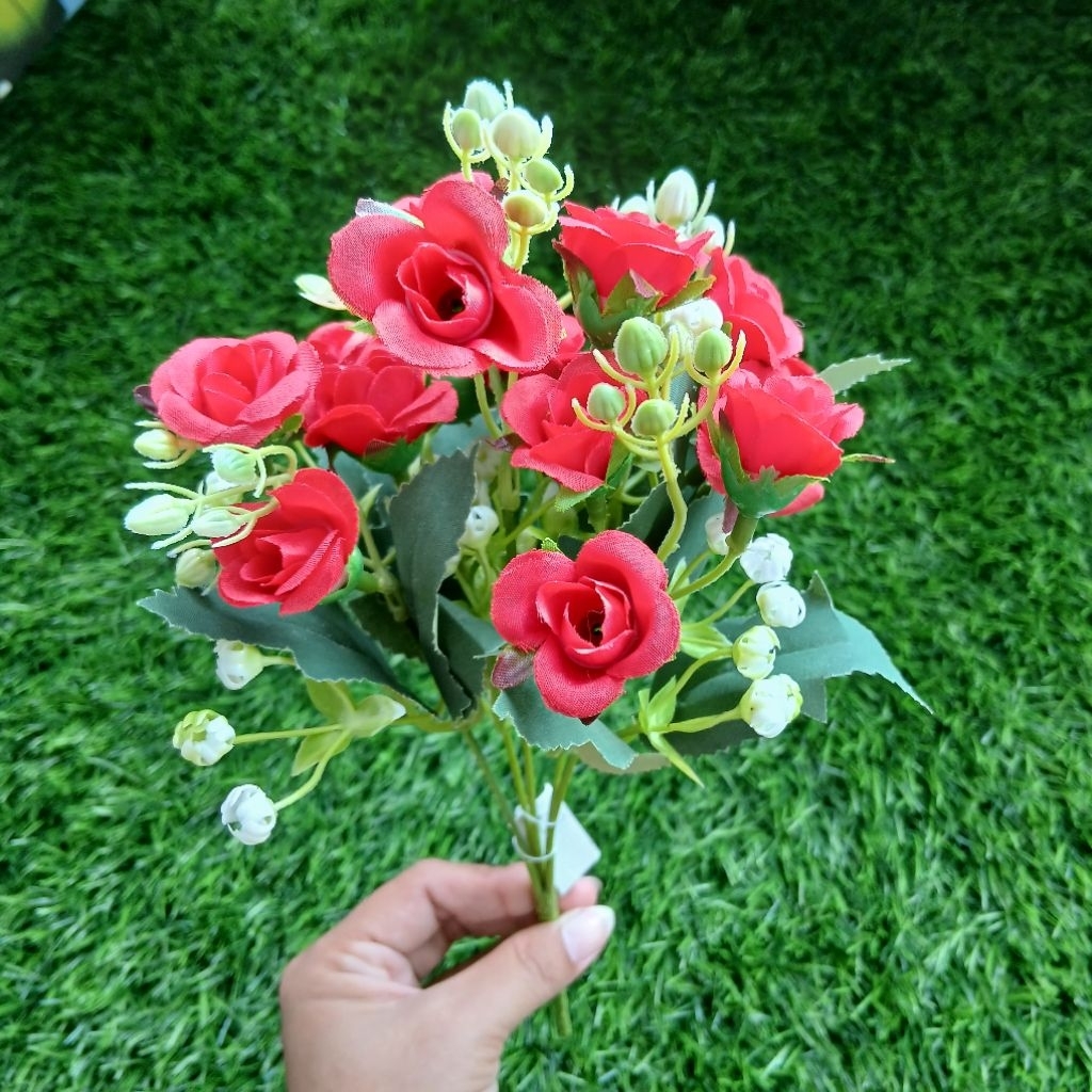 BUNGA ARTIFICIAL MAWAR MERAH CERAH