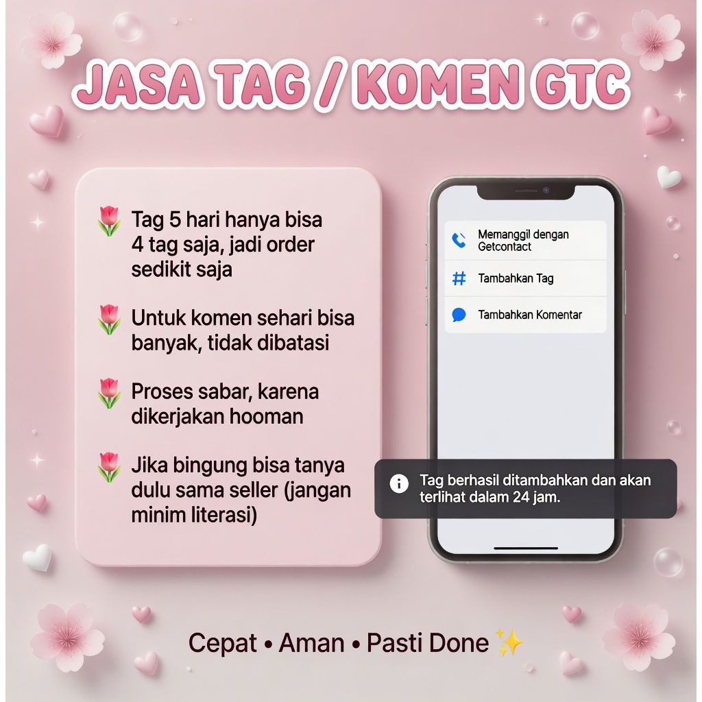 Jasa Tambah Tag/Catatan di Guetcontact