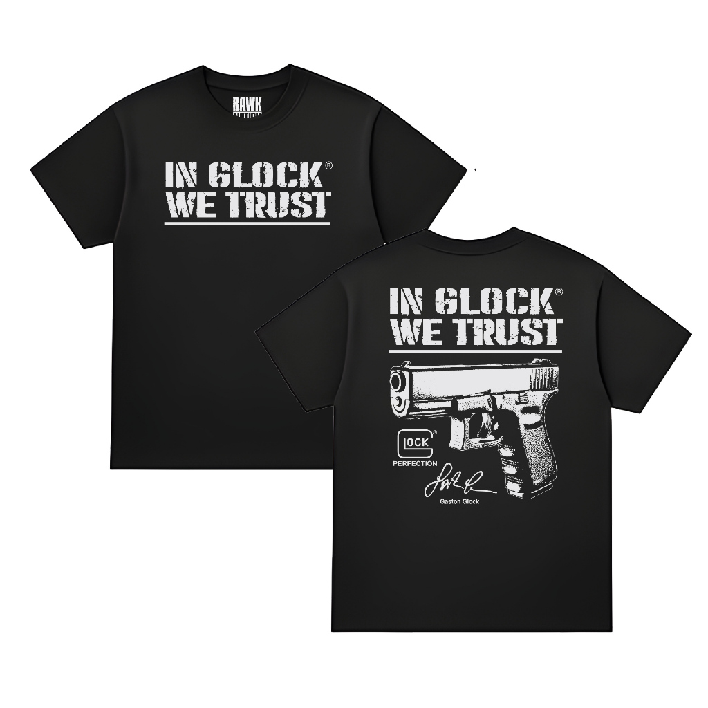 Kaos Militer Tactical Glock Pistol Tshirt Outdoor Lengan Pendek Distro Katun Combed 24s Pria Wanita 