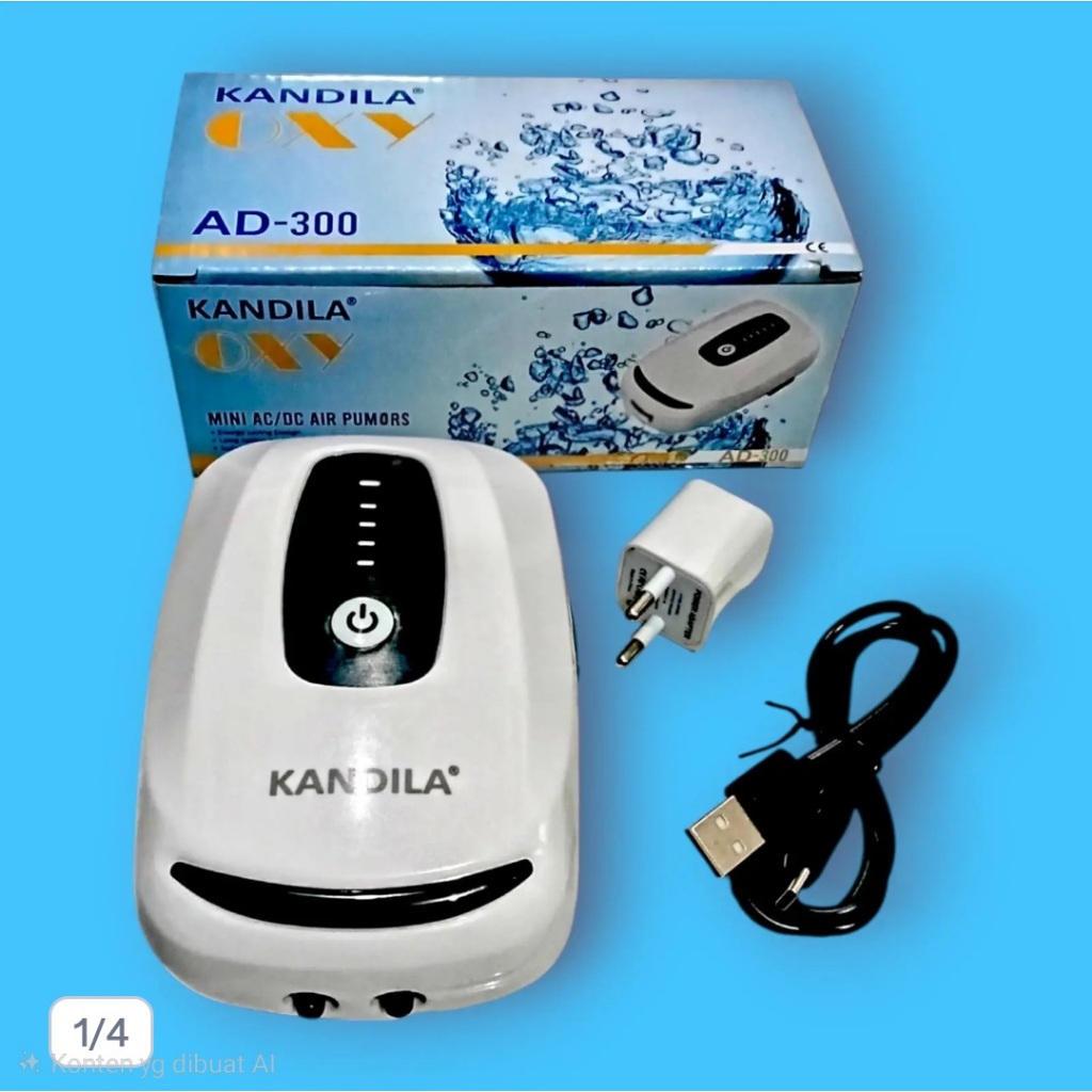 Kandila Aerator ACDC OXY AD-100 AD-300 AERATOR AQUARIUM MATI.LISTRIK (include charger)
