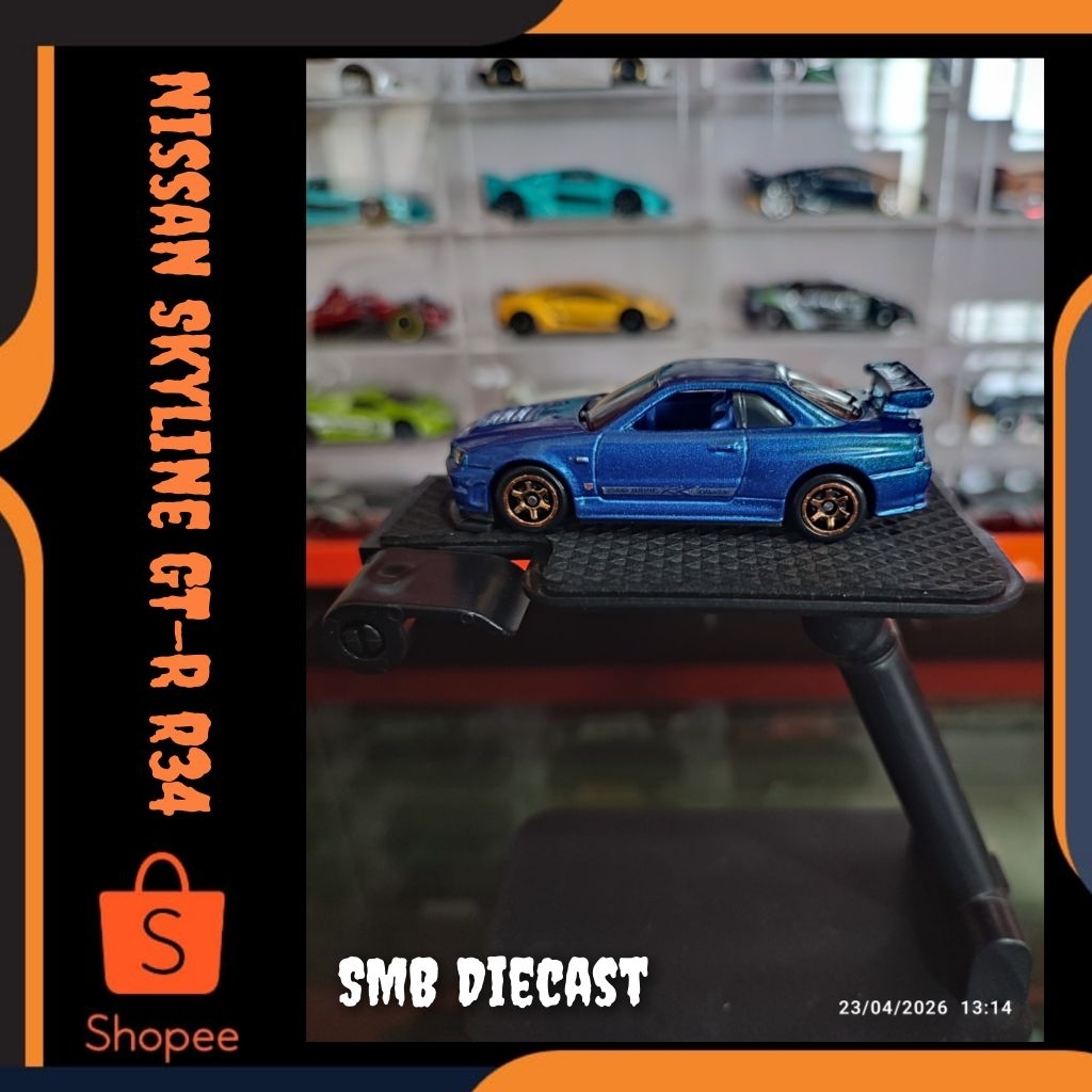 HOT WHEELS NISSAN SKYLINE GT-R R34 GREDDY BIRU UNSPOON (REGULER)