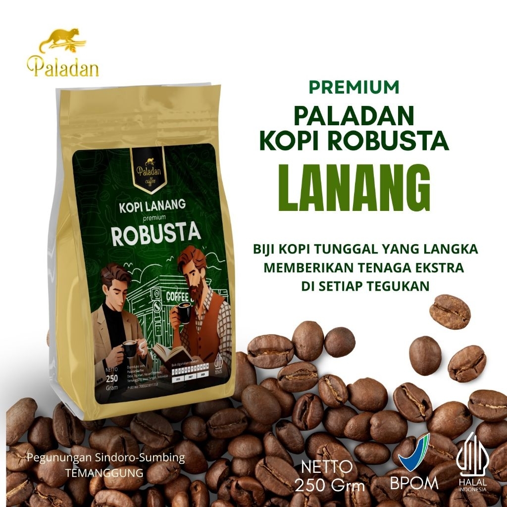 Paladan Kopi Robusta Lanang - Paladan Coffee Robusta Lanang - Kopi Bubuk -250gr