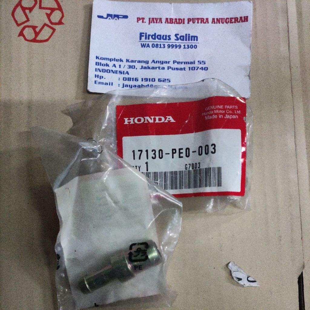 17130 pe0 PCV VALVE HONDA CIVIC wonder 1984-1987