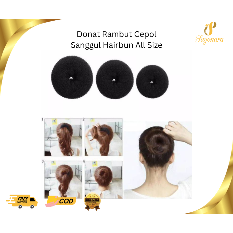 Donat rambut cepol sanggul hair bun