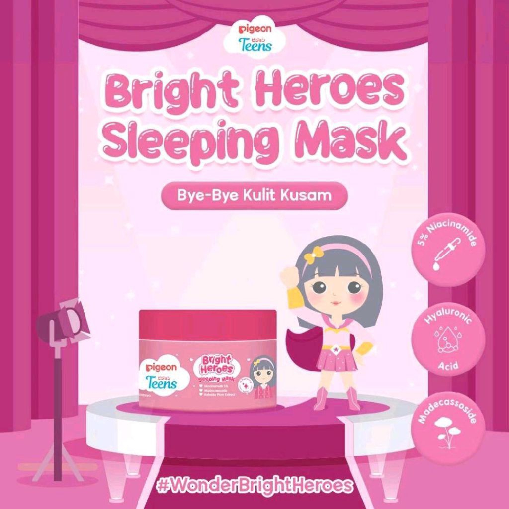 Pigeon Teens Bright Heroes Sleeping Mask - Masker Wajah Anak