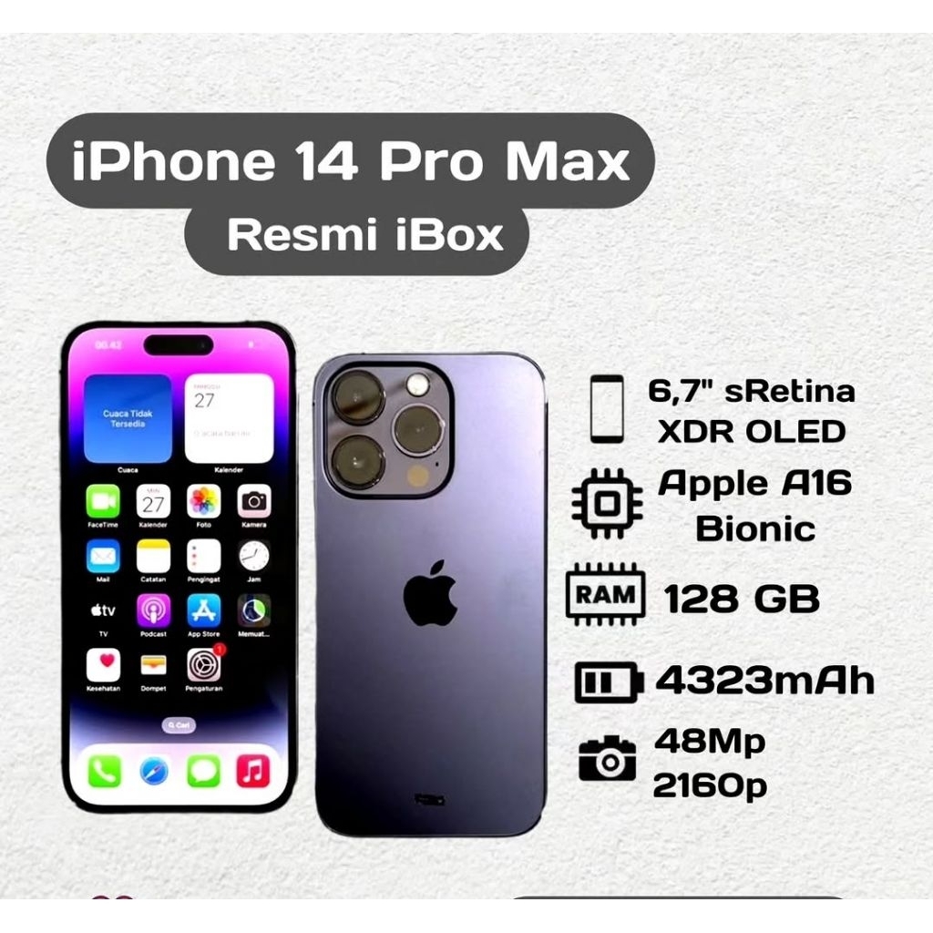 Apple iPhone 14 Pro Max 128 GB Second Resmi iBox