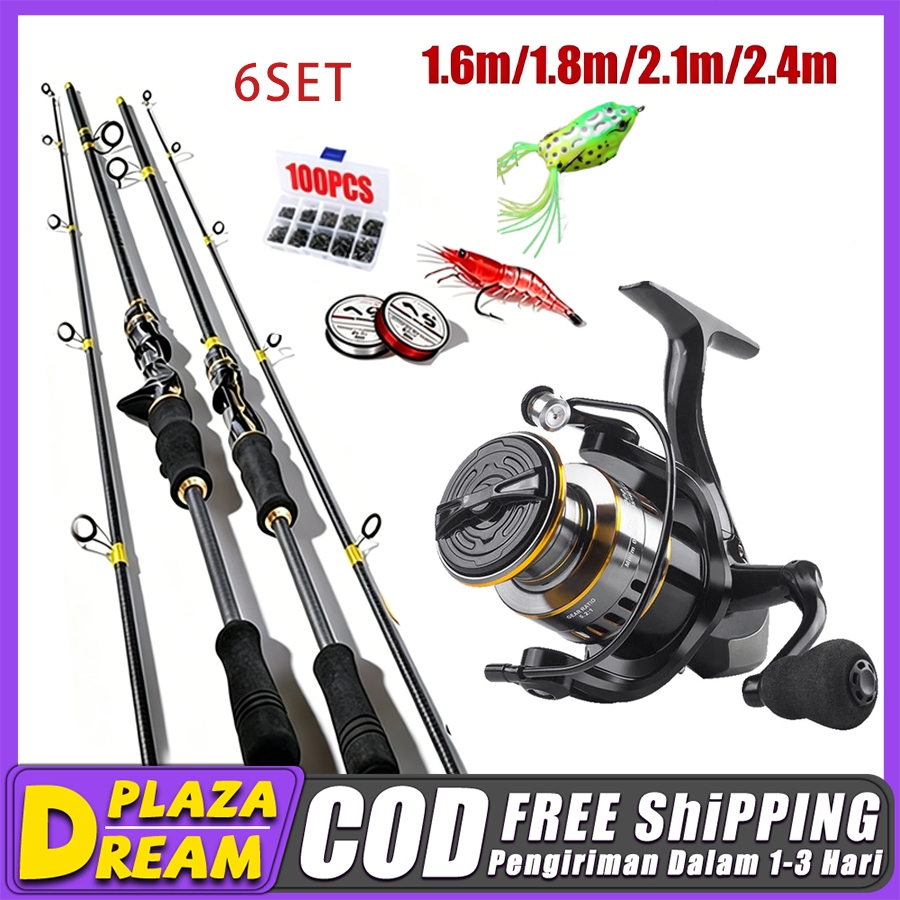 Joran Pancing 1 Set HE 500-7000 Reel Pancing Set Joran Pancing Set Gulungan Pancing Ikan Carbon Panc