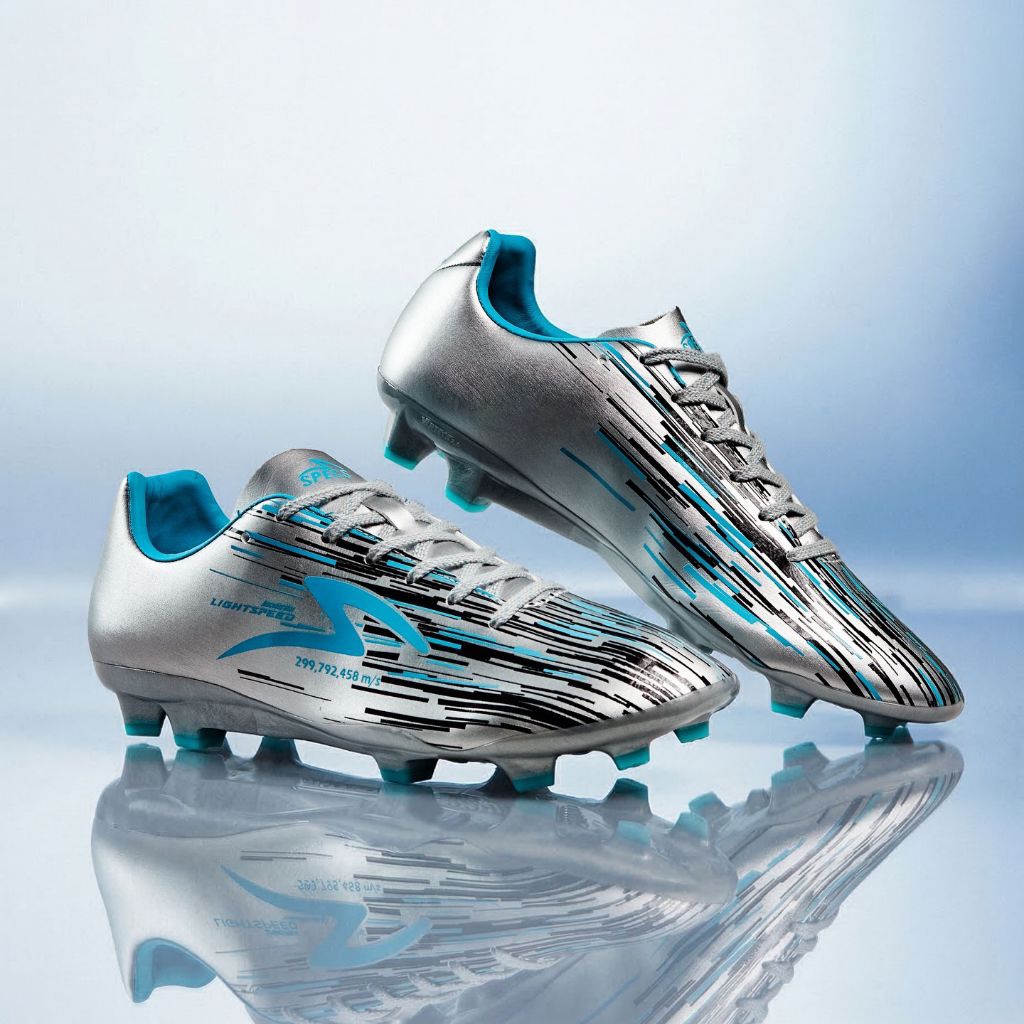 SEPATU BOLA SPECS LIGHTSPEED REBORN FG SILVER BLACK AQUA