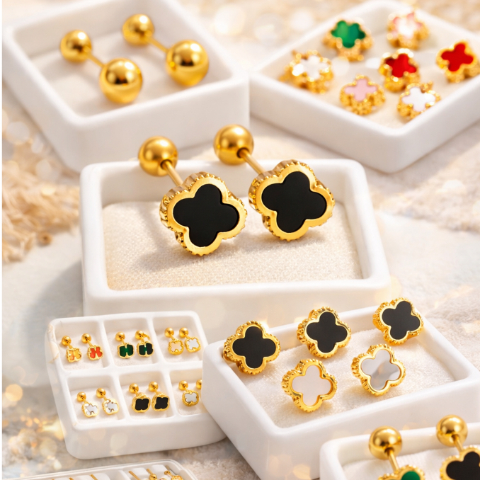 ANTI KARAT Anting Tusuk Titanium Earrings Studded Earrings Anting Tahan Karat Anting Anting Titanium