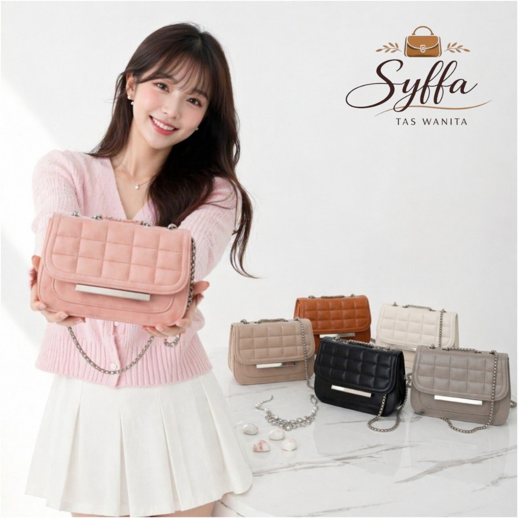 Shanum NINA Tas Wanita Quilted Chain Bag Elegan Mini Sling Bag Kekinian Korean Style Premium