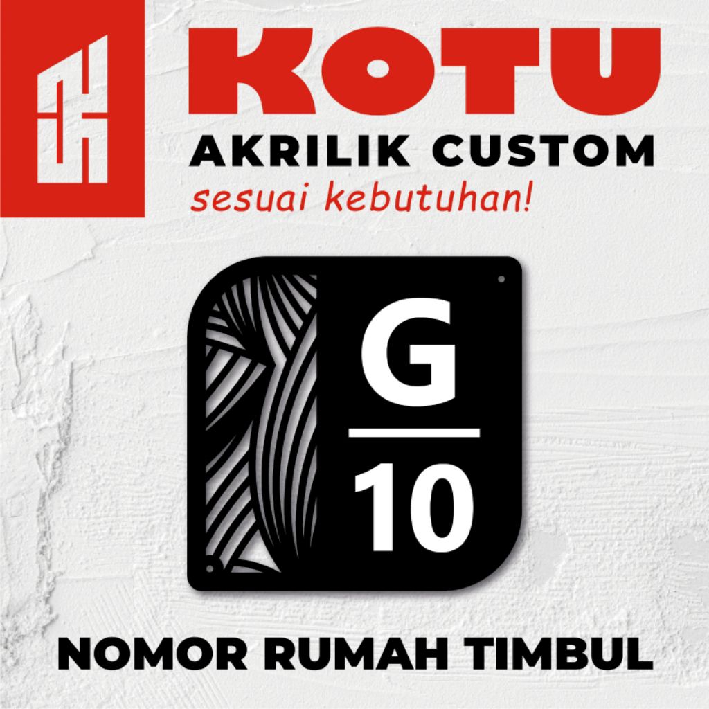 Nomor Rumah Timbul Akrilik / Nomor Rumah Akrilik / Nomor Rumah / Nomor Rumah Timbul