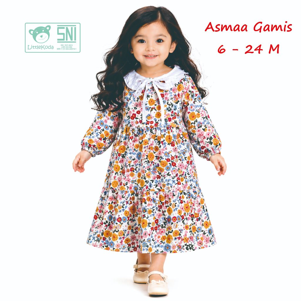 Little Koda Asmaa Gamis Anak Perempuan Lengan Panjang 6-24 Bulan SNI