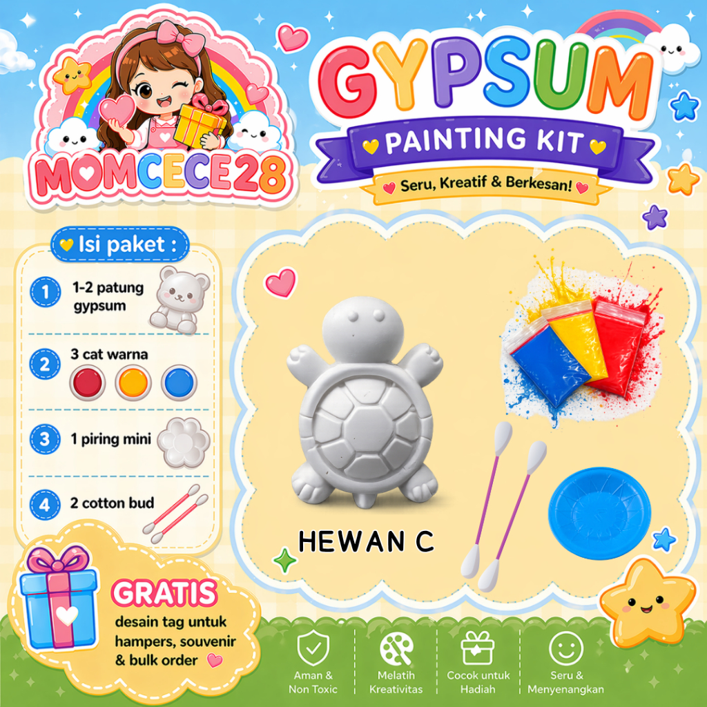 (TEMA HEWAN) GYPSUM MEWARNAI ANAK | MELUKIS GYPSUM | MEWARNAI GYPSUM | GYPFUN | MAINAN EDUKATIF | SO