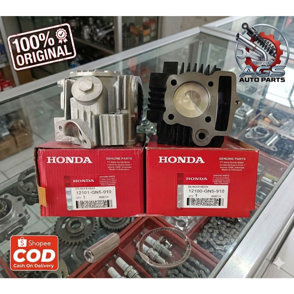 Paket Blok Seher + Head Honda Astrea Grand Supra 100 Supra X 100 Prima Win 100 Ori HGP GN5