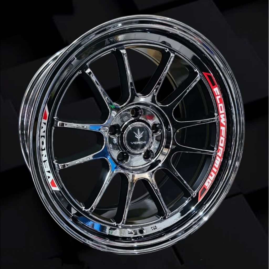 velg VENOM 5 BLACK CHROME r18 lebar 9 pcd 5x114,3 et 20 velg mobil ring 18 pnp mobil r18 reborn vent