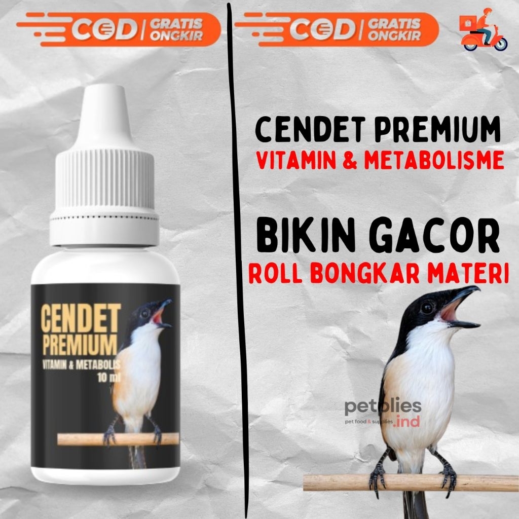 CENDET PREMIUM VITAMIN DAN METABOLISME BURUNG KICAU 10 ML - Vitamin burung premium gacor ngeroll mat