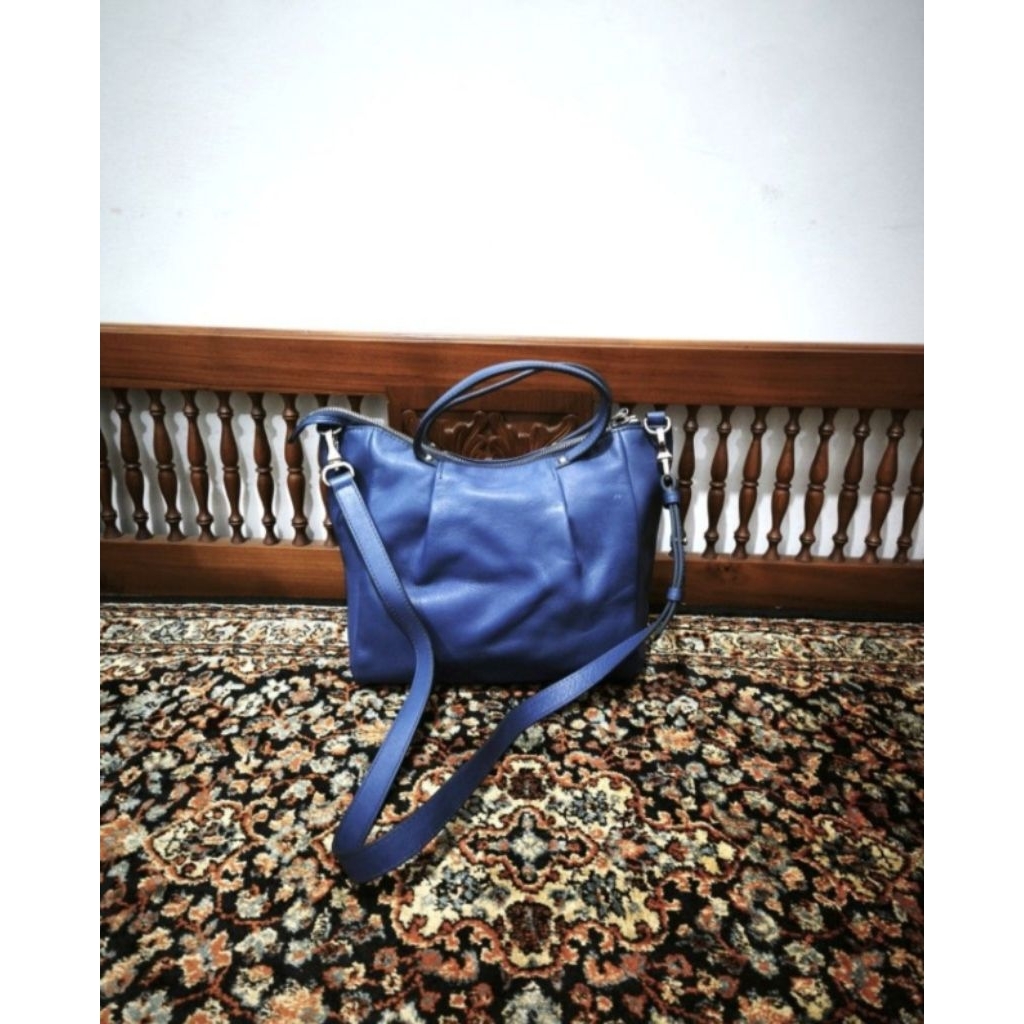 tas sling bag dissona kulit asli warna biru