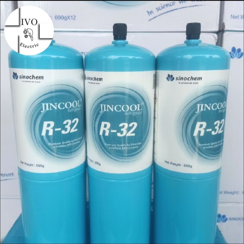 jincool refrigerant R32/R 32 kaleng isi 650 gram dan 690 gram || harga/kaleng