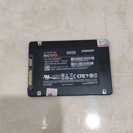 SSD Samsung 860 EVO 500GB Health 100/100 Kondisi Bekas