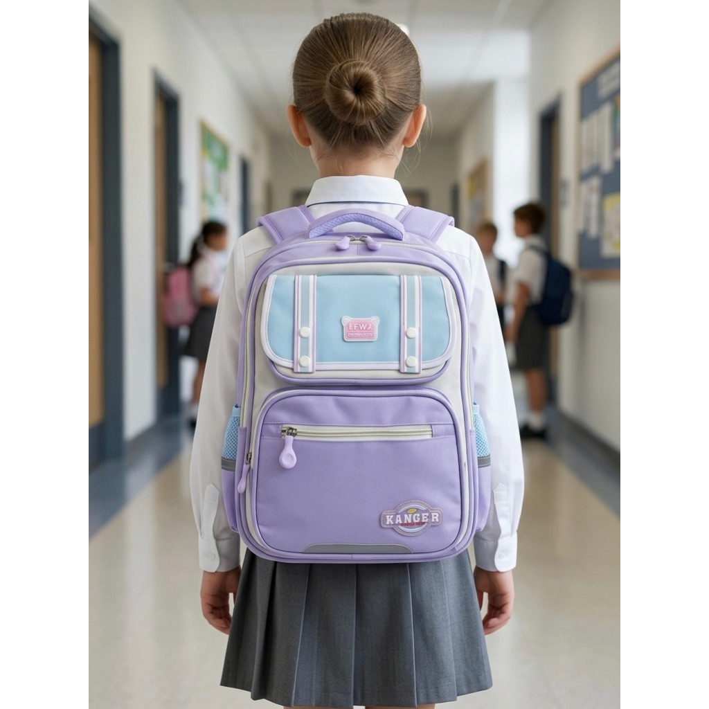 Tas Ransel Anak Perempuan Ungu Kualitas Tinggi #Kanger Sweet Series – Stylish, Kuat, Nyaman & Multif